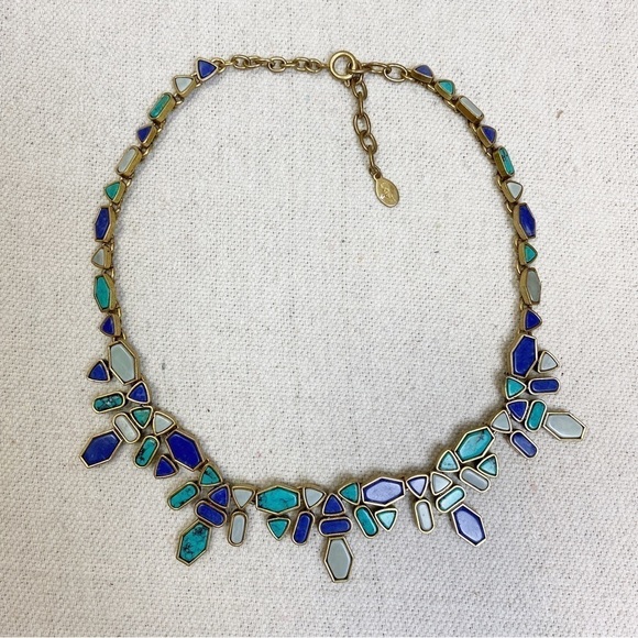 Loft faux turquoise and lapis stone look necklace - Picture 4 of 5